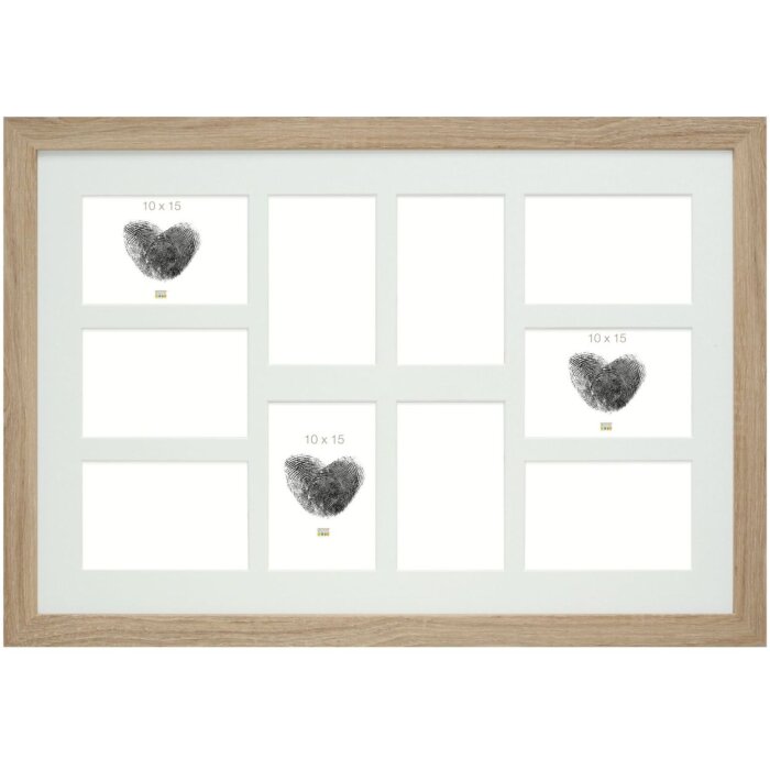 S49BH1 Galerijní rám v přírodní barvě dřeva na 10 obrázků 10x15 cm