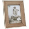 S67TX1 Úzký rám v bílé barvě s dřevěným paspartováním 10x15 cm
