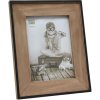 S67TX2 Úzký rám v černé barvě s dřevěným paspartováním 10x15 cm