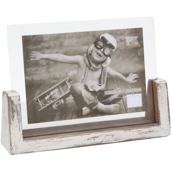S67TZ1 Bílý lakovaný držák na 1 vodorovnou fotografii 15x20 cm
