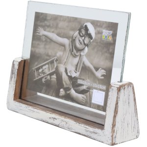 S67TZ1 Bílý lakovaný držák na 1 vodorovnou fotografii 15x20 cm