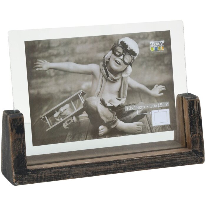 S67TZ2 Černě lakovaný držák na 1 vodorovnou fotografii 13x18 cm