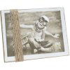 S67UA1 Držák obrazu lakovaný bílou barvou s provázky 13x18 cm