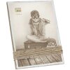 S67UA1 Držák obrazu lakovaný bílou barvou s provázky 13x18 cm