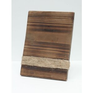 S67UA2 Držák na obrazy hnědý lakovaný s provázky 13x18 cm