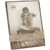 S67UA2 Držák na obrazy hnědý lakovaný s provázky 13x18 cm