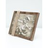 S67UA2 Držák na obrazy hnědý lakovaný s provázky 13x18 cm