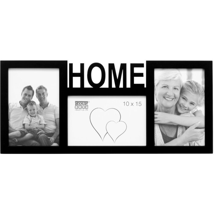 S68NK2 Černý rámeček na 3 fotografie - HOME 10x15 cm
