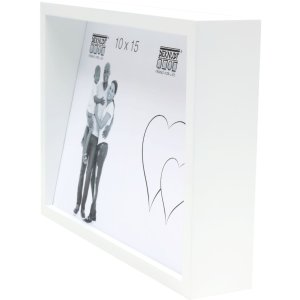 S68QK1 Blokový rám bílý se šikmou zadní stěnou pro 2 fotografie 10x15 cm