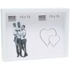 S68QK1 Blokový rám bílý se šikmou zadní stěnou pro 2 fotografie 10x15 cm