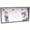 S68QK9 Blokový rámeček v šedé barvě se šikmou zadní stěnou na 3 fotografie 10x15 cm