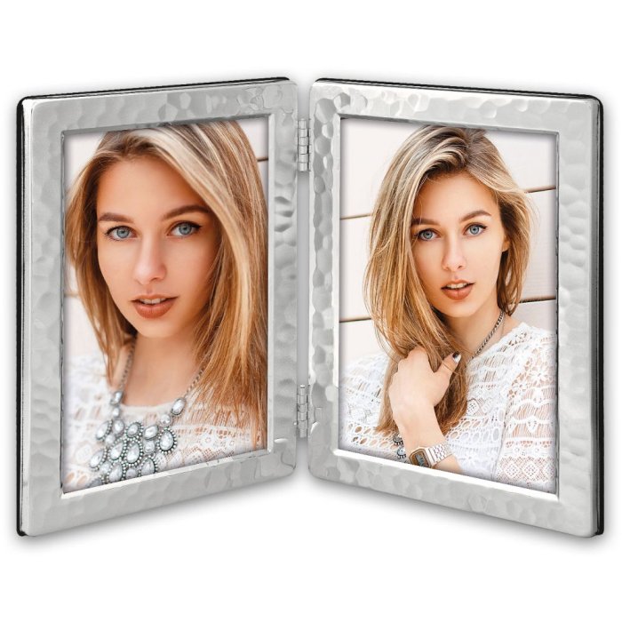 ZEP kovový dvojitý rám DS50 stříbrný lesklý 2 fotografie 13x18 cm
