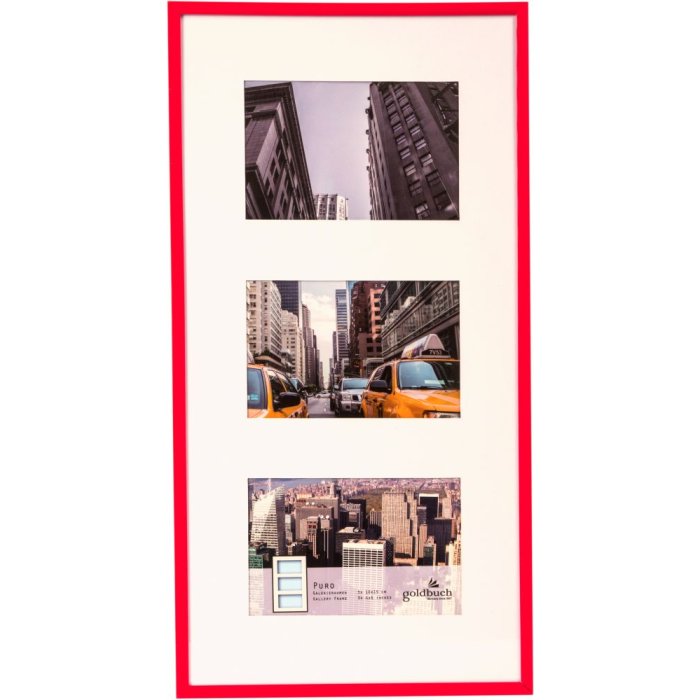 Galerijní rám Puro 3 fotografie 10x15 cm červený