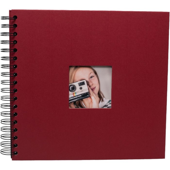 HNFD Spirálové album Khari rosso žebrované 24x25 cm 50 černých stran