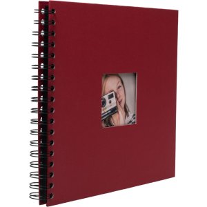 HNFD Spirálové album Khari rosso žebrované 24x25 cm 50 černých stran