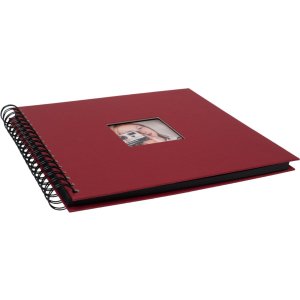 HNFD Spirálové album Khari rosso žebrované 24x25 cm 50 černých stran