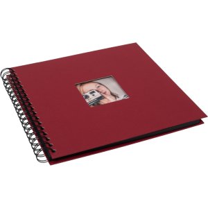 HNFD Spirálové album Khari rosso žebrované 24x25 cm 50 černých stran