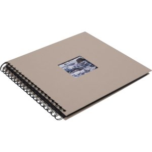HNFD Spirálové album Khari šedá metalíza 24x25 cm 50 černých stran