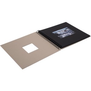 HNFD Spirálové album Khari šedá metalíza 24x25 cm 50 černých stran