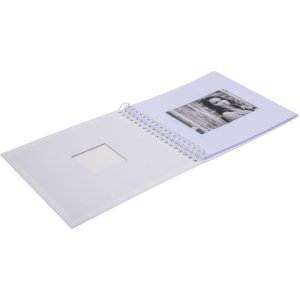 HNFD Spirálové album Khari bílé žebrované 24x25 cm 50 bílých stran