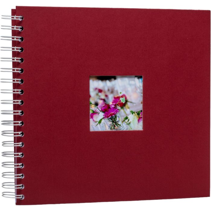 HNFD Spirálové album Khari rosso žebrované 24x25 cm 50 bílých stran