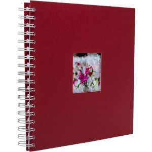 HNFD Spirálové album Khari rosso žebrované 24x25 cm 50 bílých stran
