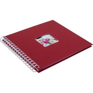 HNFD Spirálové album Khari rosso žebrované 24x25 cm 50 bílých stran