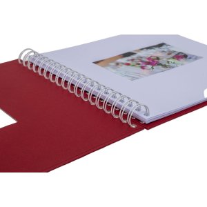 HNFD Spirálové album Khari rosso žebrované 24x25 cm 50 bílých stran