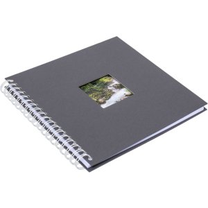 HNFD Spirálové album Khari břidlicové žebrované 24x25 cm 50 bílých stran