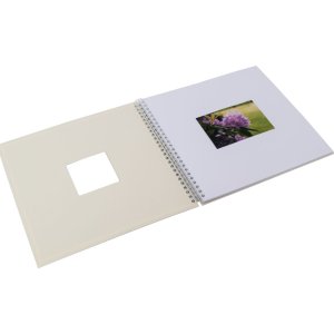 HNFD Spirálové album Khari slonová kost žebrované 33x33 cm 50 bílých stran