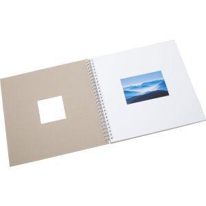 HNFD Spirálové album Khari taupe žebrované 33x33 cm 50 bílých stran