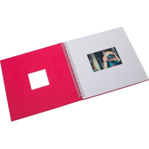 HNFD Spirálové album Khari fuchsiové žebrování 33x33 cm 50 bílých stran