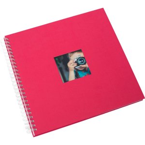 HNFD Spirálové album Khari fuchsiové žebrování 33x33 cm 50 bílých stran