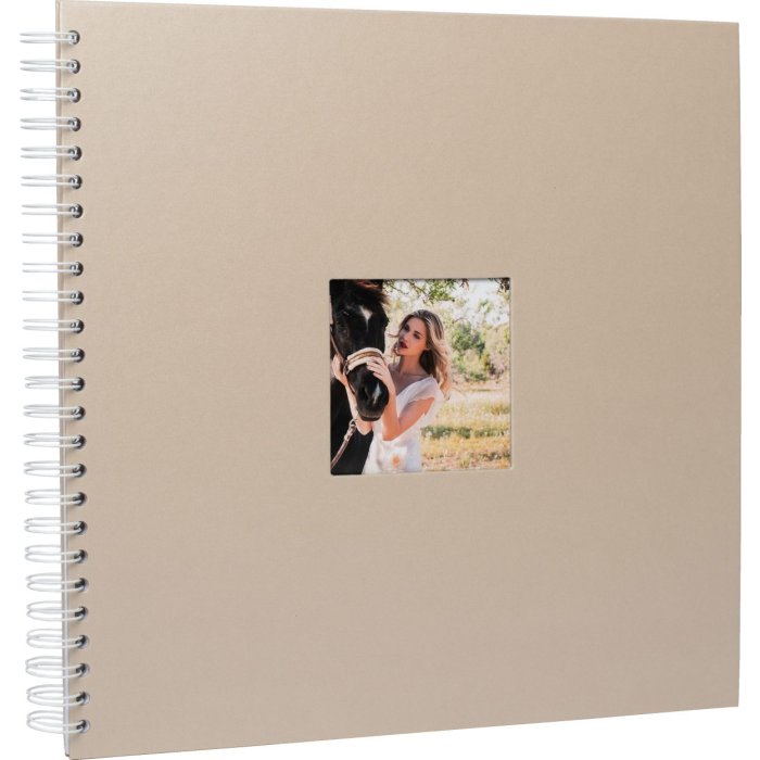 HNFD Spirálové album Khari taupe metalic 33x33 cm 50 bílých stran