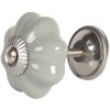 Clayre & Eef 64380 Dveřní klika Ø 4 cm Šedá keramika