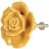 Clayre & Eef 64282 Klika na dveře Ø 4 cm žluté keramické květy