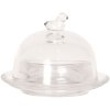 Clayre & Eef 6GL2502 Máslenka Ø 9x7 cm Skleněná kulatá máslenka na ptáky