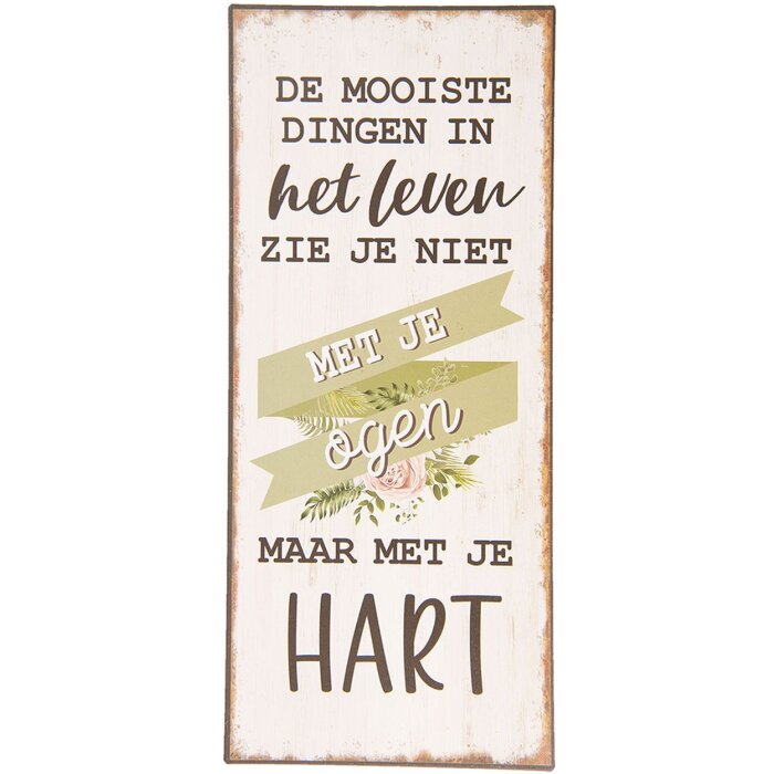 Textová cedule 13x30 cm - Clayre & Eef 6Y3638NL