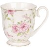 Clayre & Eef 6CEMU0059 Hrnek 200 ml Béžový růžový porcelán Květiny Zlato