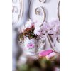 Clayre & Eef 6CEMU0059 Hrnek 200 ml Béžový růžový porcelán Květiny Zlato