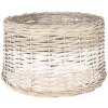 Clayre & Eef 6LAK0475 Stínidlo Ø 45x27 cm hnědé bílé ratanové kulaté E27