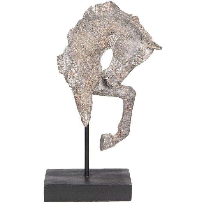 Clayre & Eef Dekorace Socha koně šedá Polyresin 28x12x43 cm 6PR2652