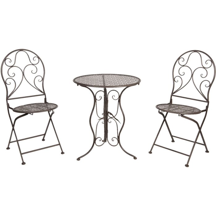 Stůl + 2x židle Ø 60x70-40x40x92 cm - 5Y0636