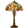 LumiLamp 5LL-5981 Stolní lampa Tiffany Ø 40x63 cm Béžové červené sklo Květy