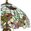 LumiLamp 5LL-5981 Stolní lampa Tiffany Ø 40x63 cm Béžové červené sklo Květy