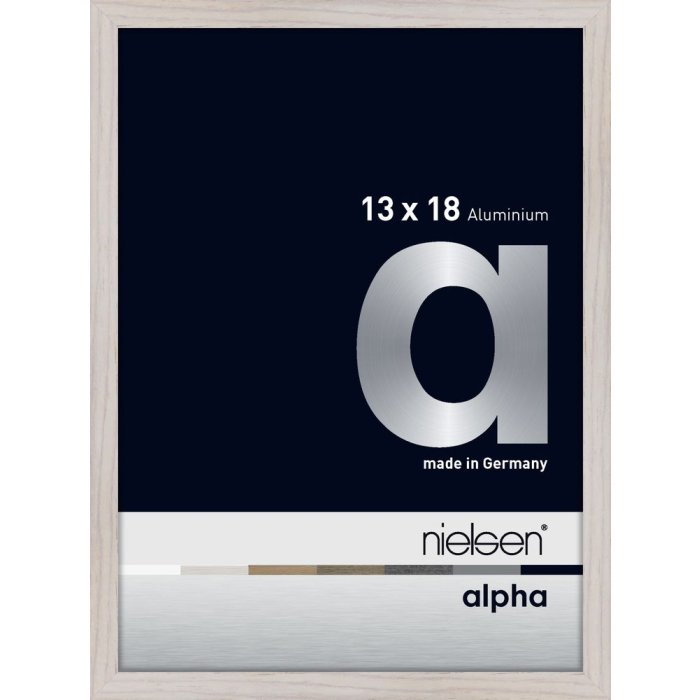Hliníkový obrazový rám Nielsen Alpha 13x18 cm dub bílý