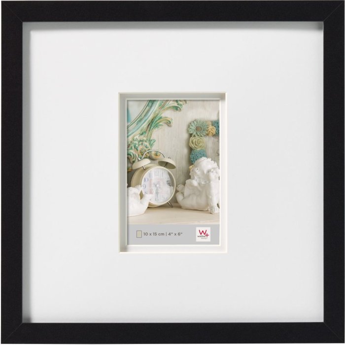 Stockholm 3D dřevěný rám 30x30 cm double passe-partout černý