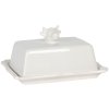 Clayre & Eef 6CE1136 Máslenka s motivem krávy bílá 18x14x8cm