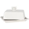 Clayre & Eef 6CE1136 Máslenka s motivem krávy bílá 18x14x8cm