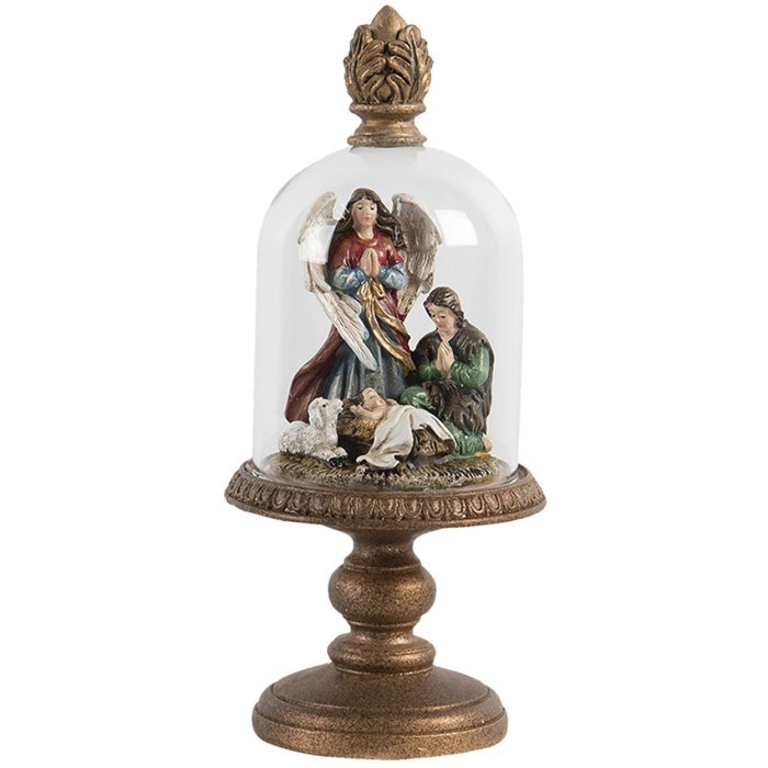 Skleněný zvonek s dekorem Ø 9x21 cm Clayre & Eef 6GL2805